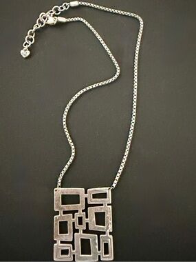 Silver Geometric Pendant Necklace - Women Jewelry- Retired Brighton